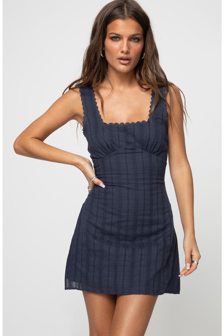 Dasha Cotton Fit & Flare Minidress, Alternate, color, NAVY