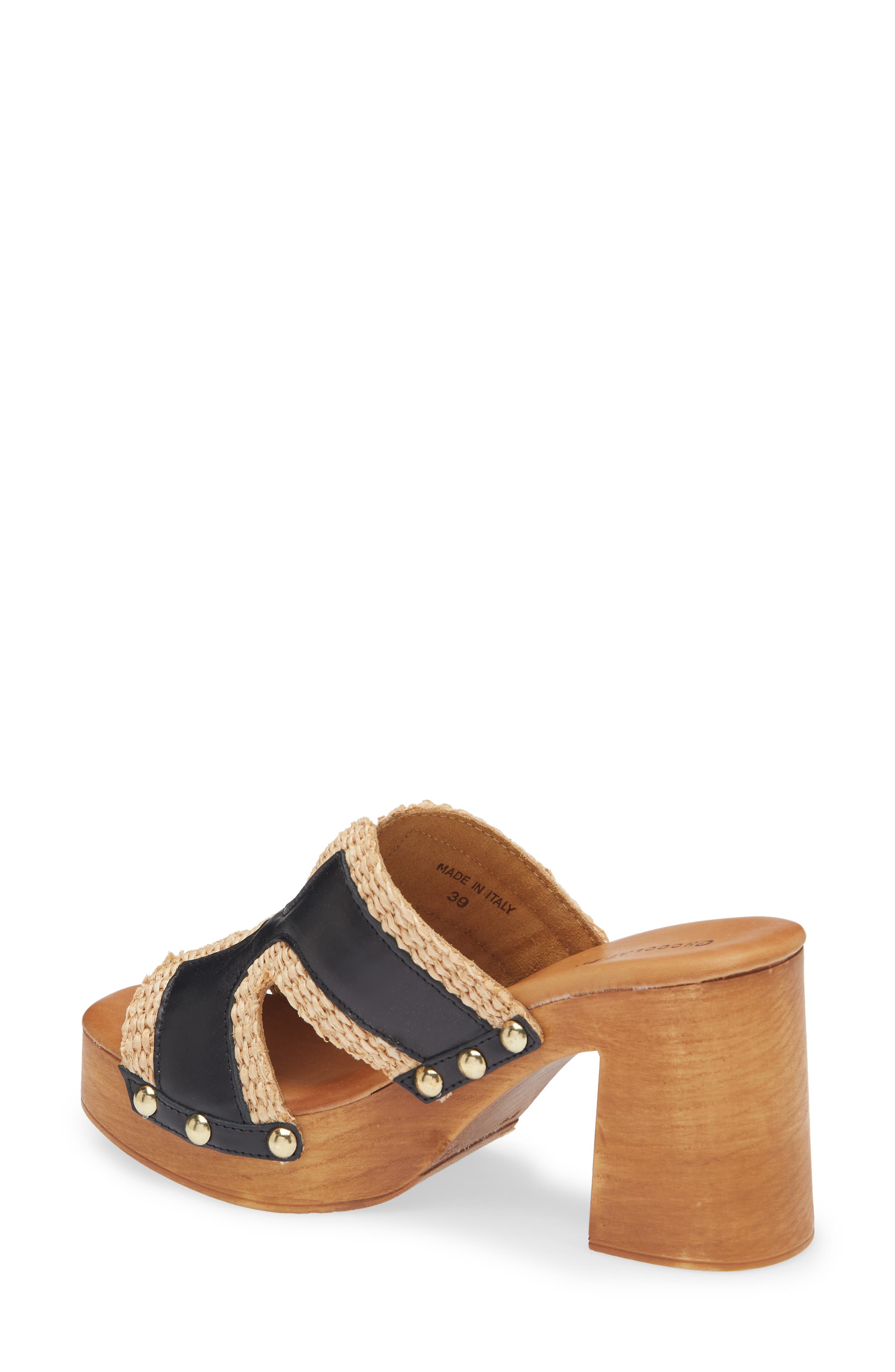 Chocolat Blu Mae Platform Sandal, Alternate, color, Black Leather-Raffia