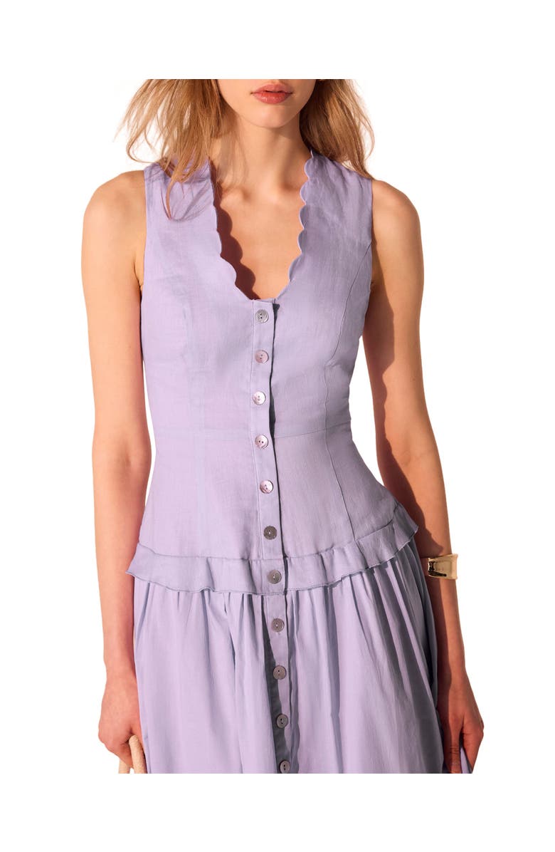 MINT VELVET Ramie Drop Waist Maxi Dress, Alternate, color, Lilac