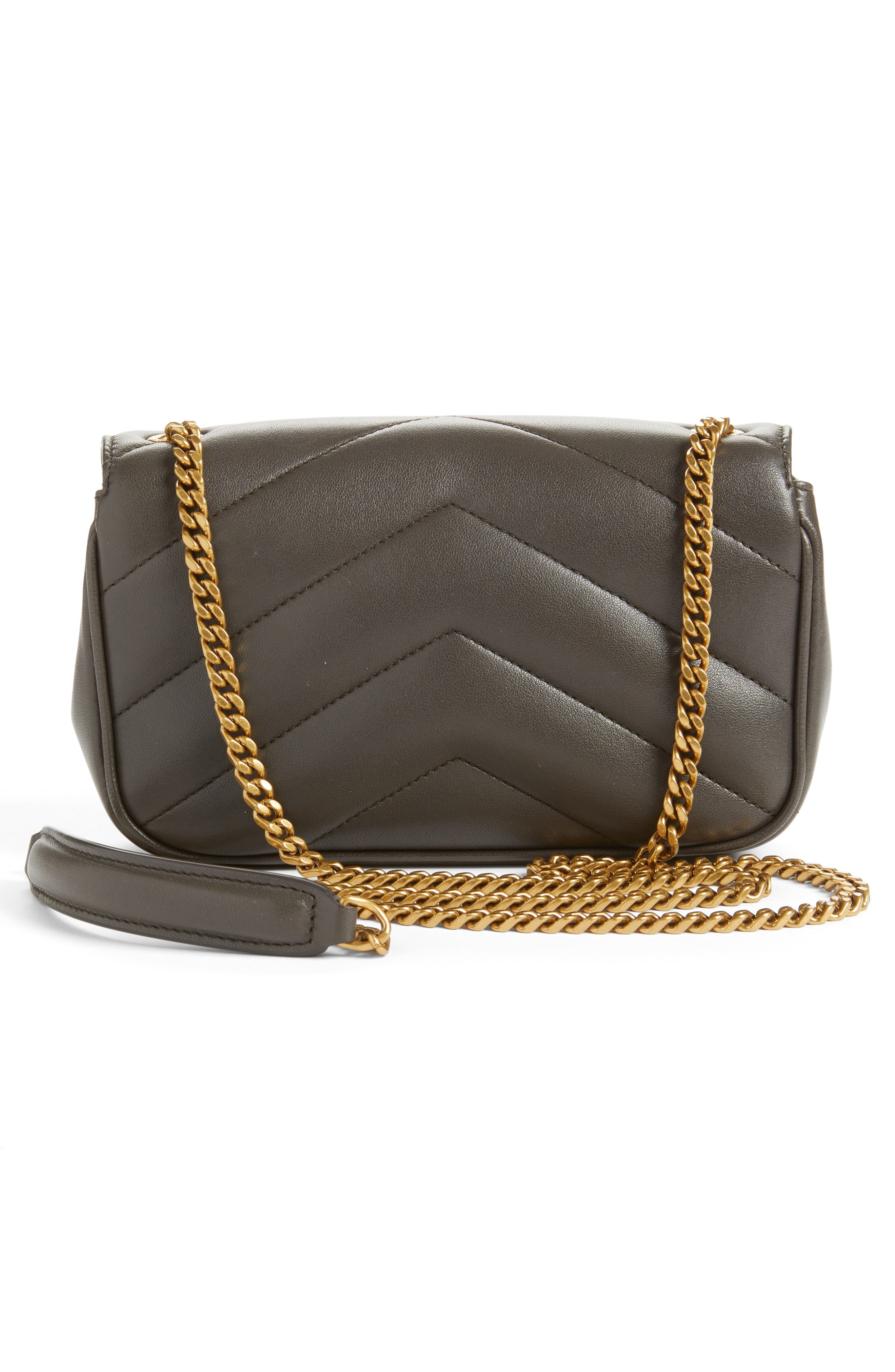 Saint Laurent Toy Loulou Quilted Leather Shoulder Bag, Alternate, color, Urban Grey