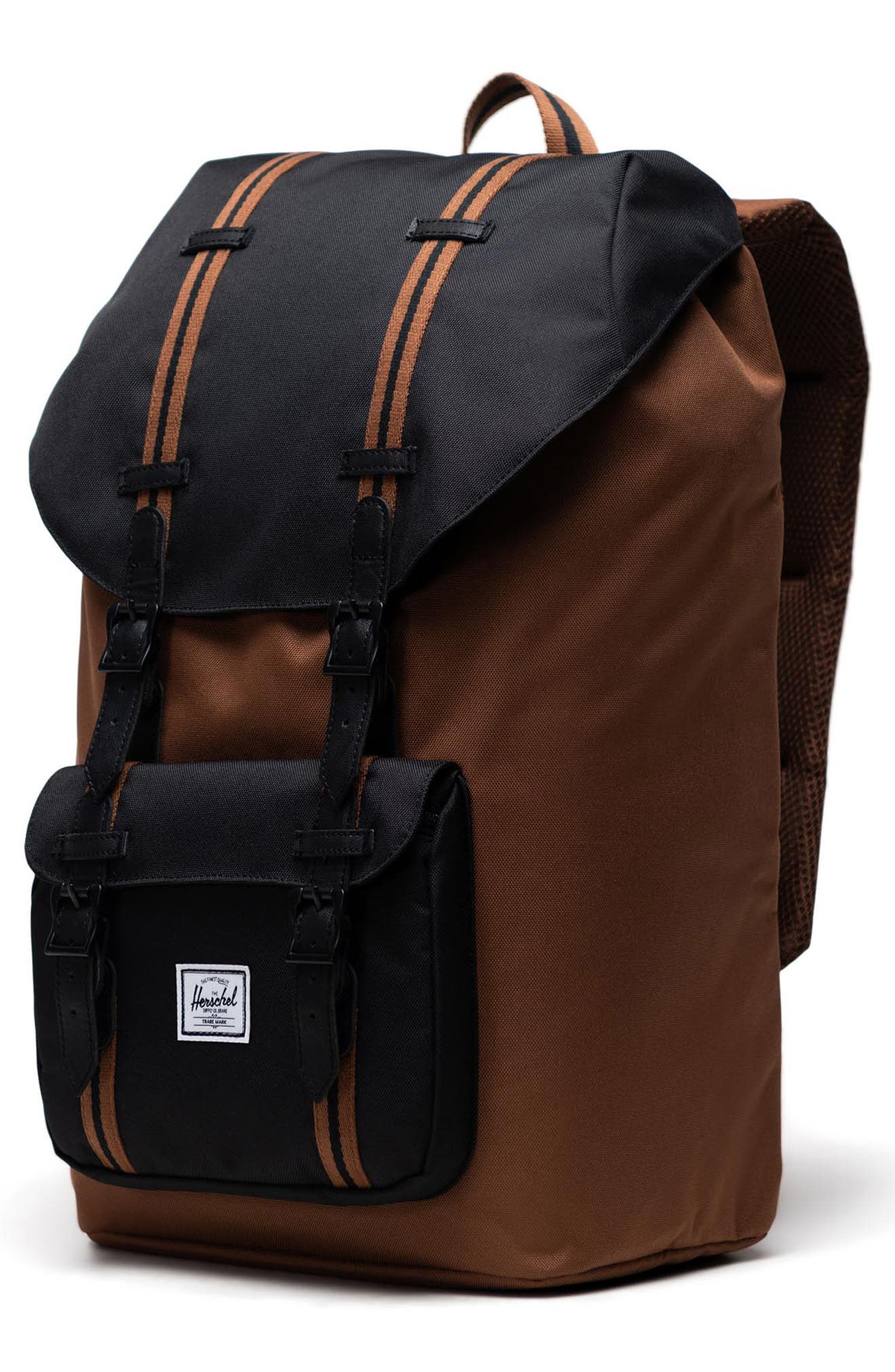 Little America Backpack, Alternate, color, SADDLE/ BLACK