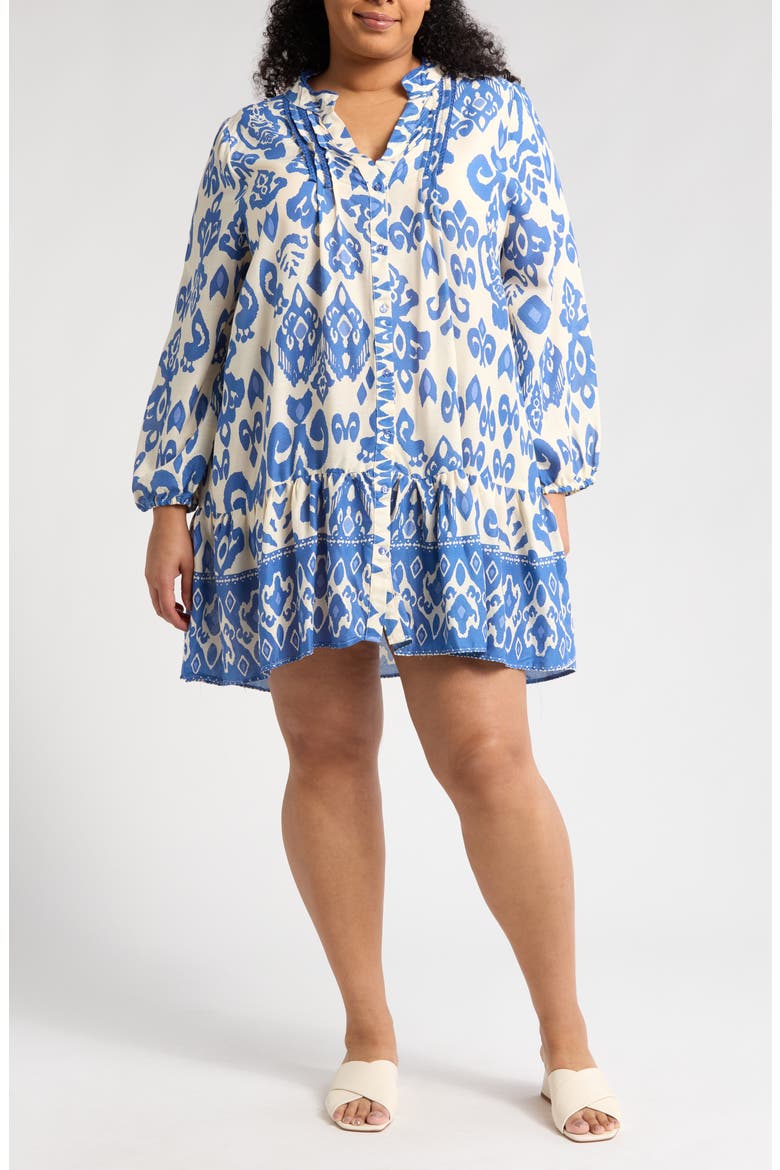 Button Front Tunic, Main, color, BLUE
