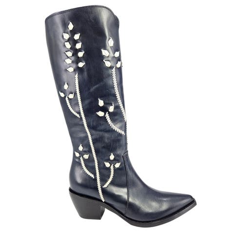 Cowboy Tall Boots with Floral Embroidery