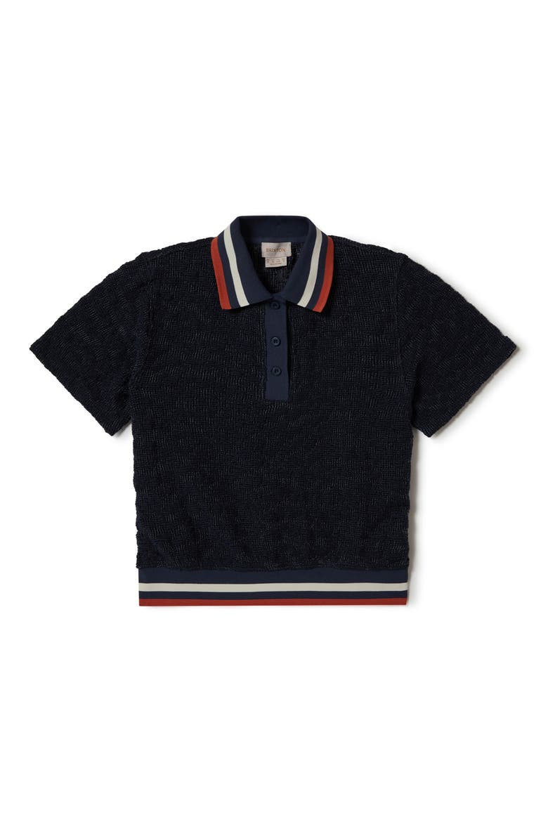 Retro Tipped Mesh Polo, Alternate, color, WASHED NAVY