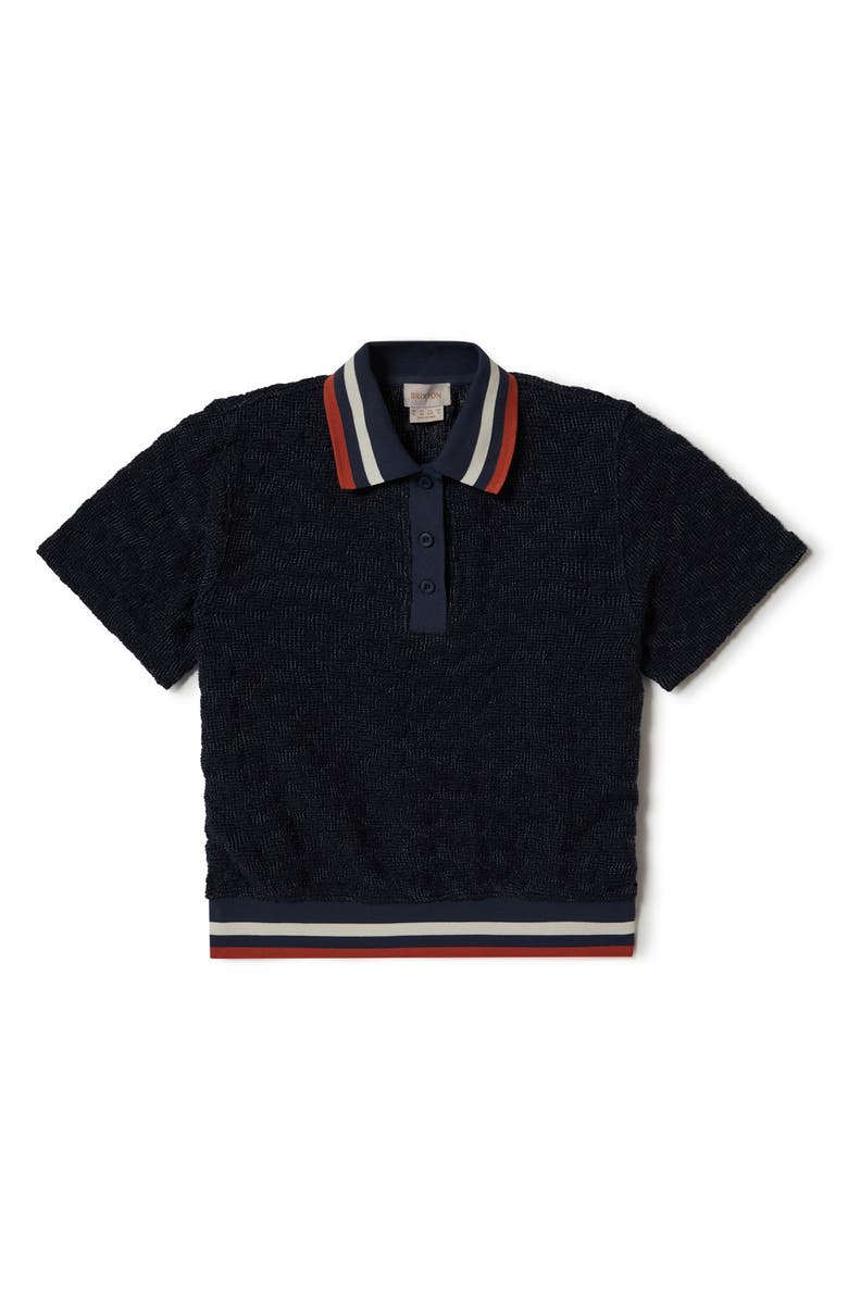 Brixton Retro Tipped Mesh Polo, Alternate, color, Washed Navy