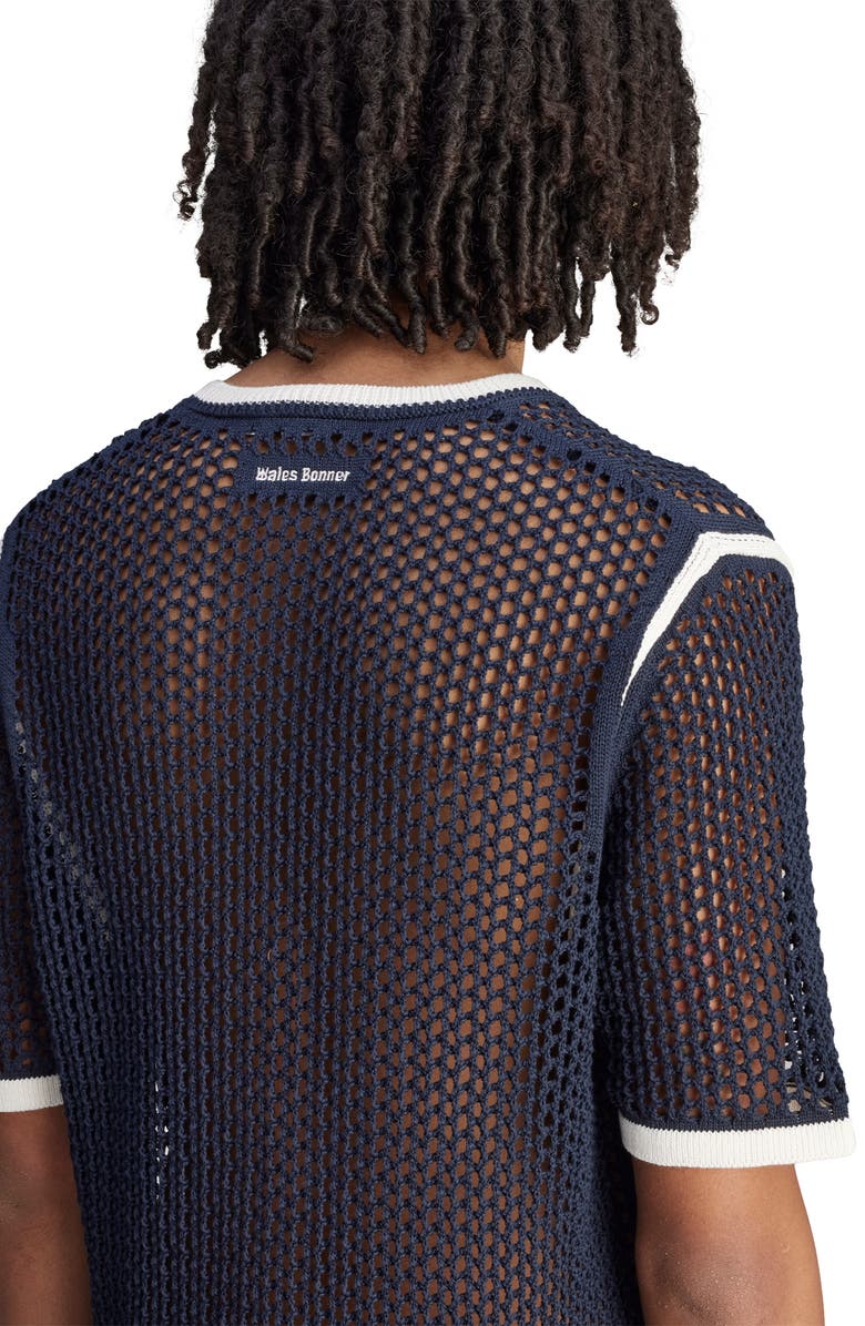 ADIDAS X WALES BONNER Openwork Knit T-Shirt, Alternate, color, Night Navy
