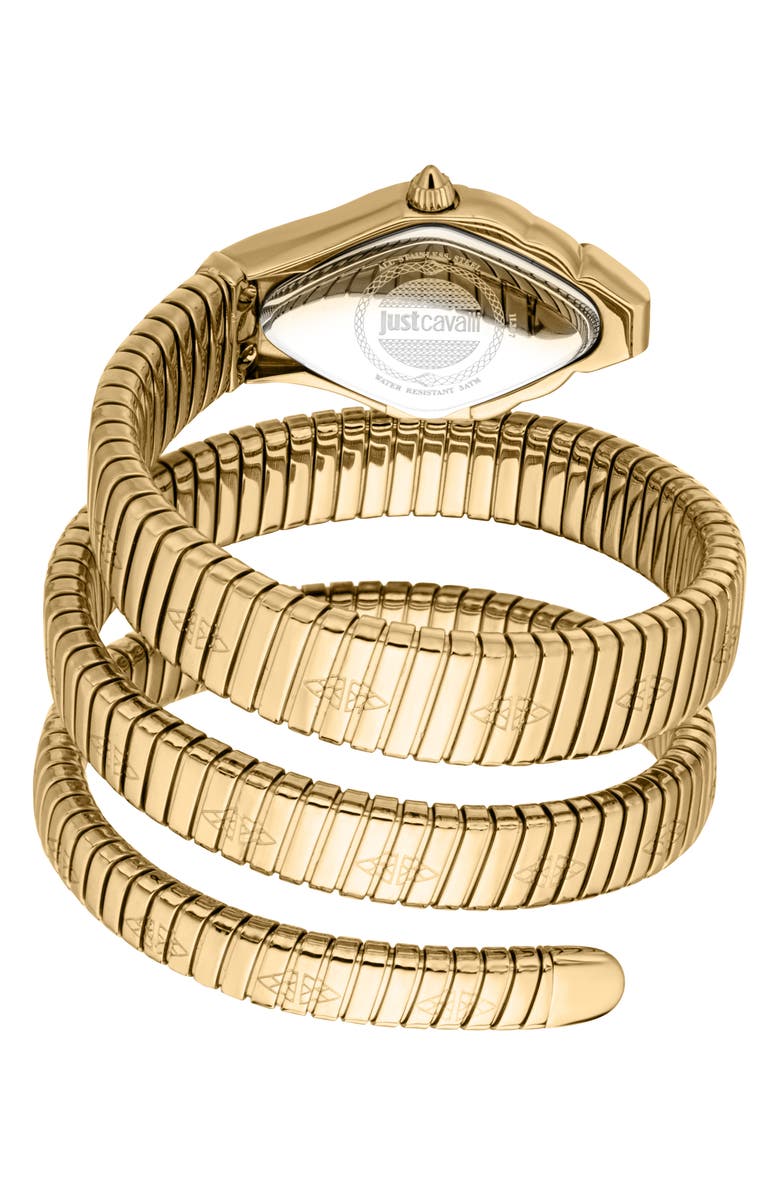 Just Cavalli Snake Wraparound Bracelet Watch, 22mm x 36.5mm, Alternate, color,