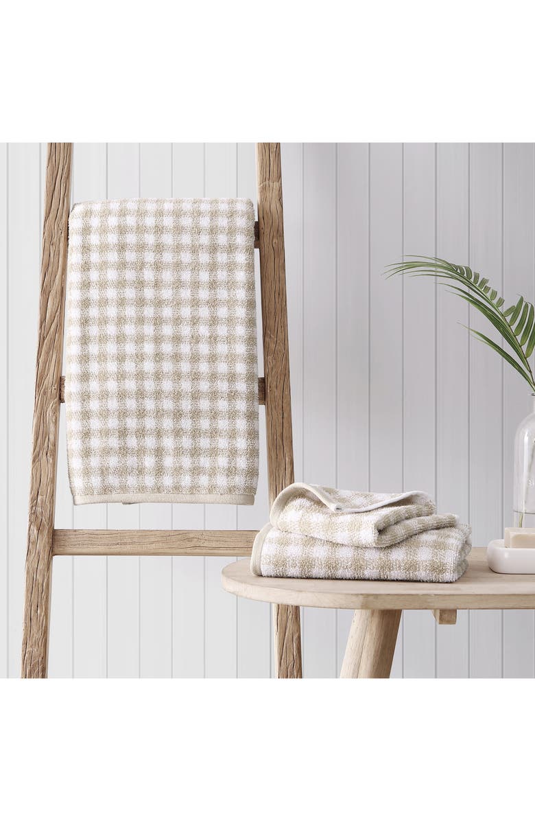 Laura Ashley Ginny 3-Piece Cotton Towel Set, Alternate, color, Tan/ White