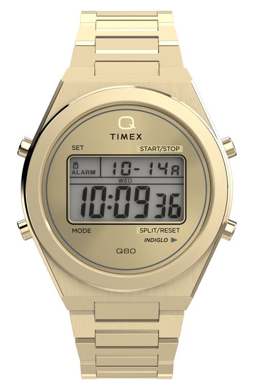 Timex ® Q Continental Q80 Digital Bracelet Watch, 39mm In Gold