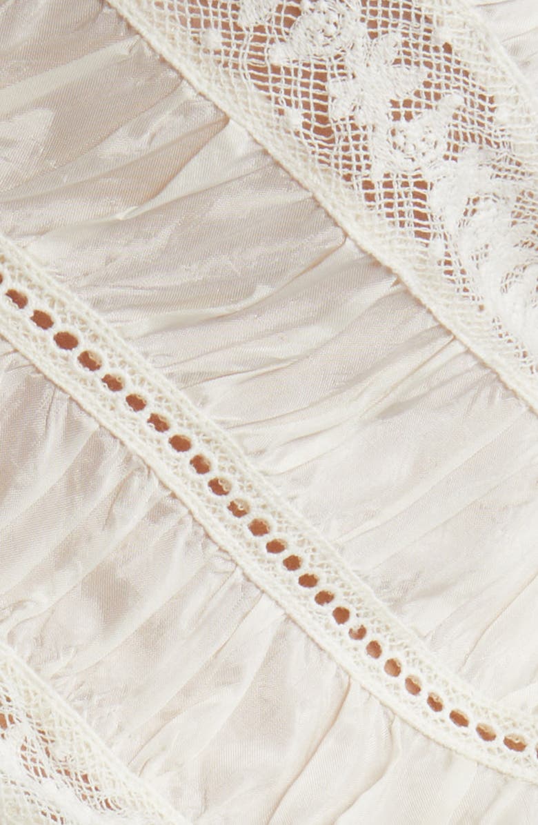 LoveShackFancy Tandra Lace & Eyelet Detail Long Sleeve Top, Alternate, color, 