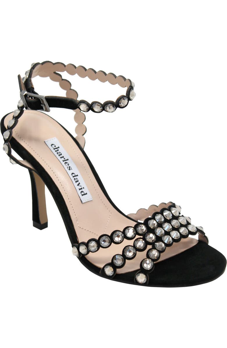 Charles David Penelope Embellished Suede Stiletto Sandal, Main, color,