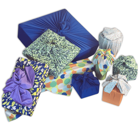Assorted Set of 9 Reusable Cloth Furoshiki Gift Wrap