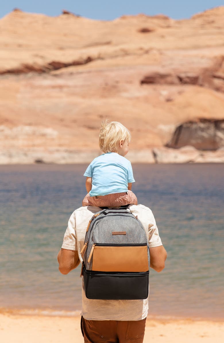 Petunia Pickle Bottom Axis Insulated Backpack, Alternate, color, Camel/ Graphite