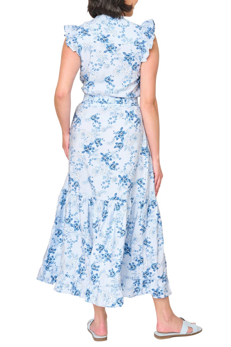 Floral Tie Waist Maxi Dress, Alternate, color, SOFT SKY FLORAL
