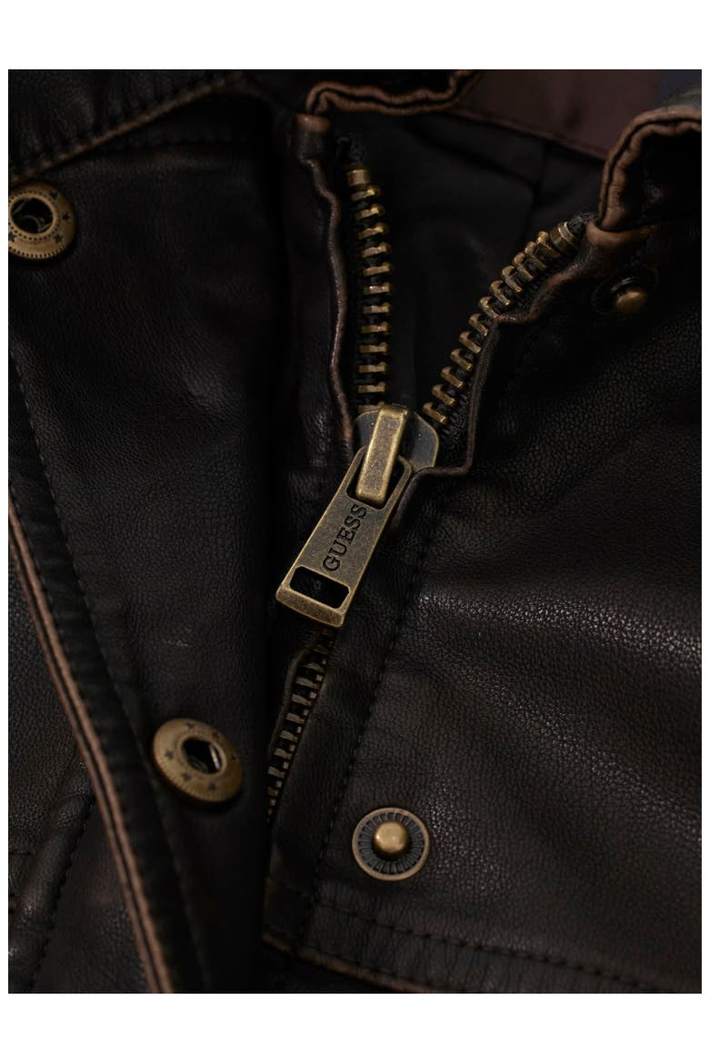Clelia Crop Faux Leather Jacket, Alternate, color, CHOCOLATE BROWNIE MULTI