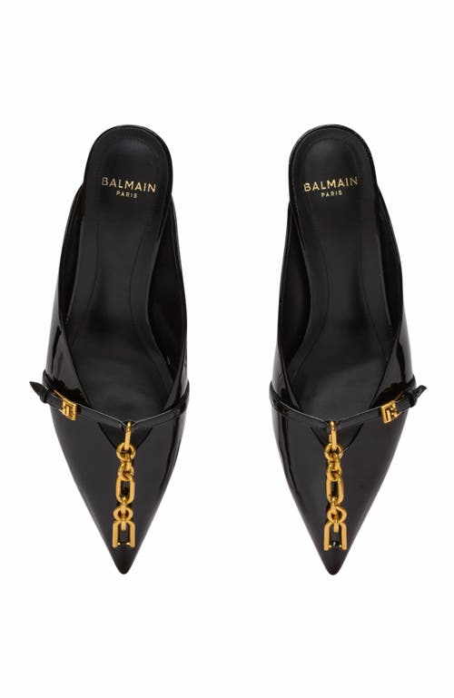 Balmain Sync Patent Leather Mules With Pointed Toe