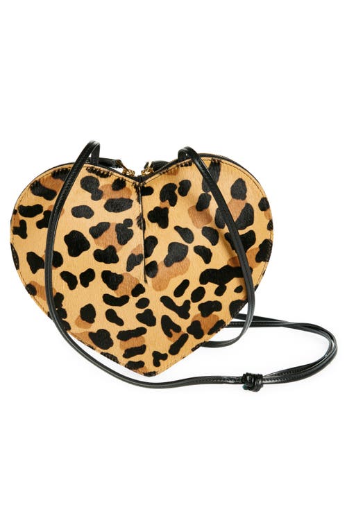 Alaïa Le Coeur Leopard-print Leather-trimmed Calf Hair Shoulder Bag In Brun Sepia