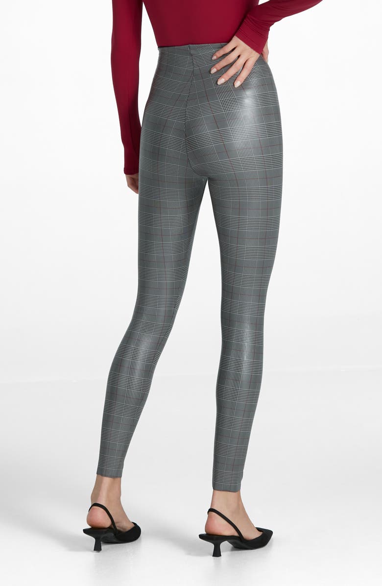 Commando Plaid Faux Leather Leggings, Alternate, color, Glen Plaid
