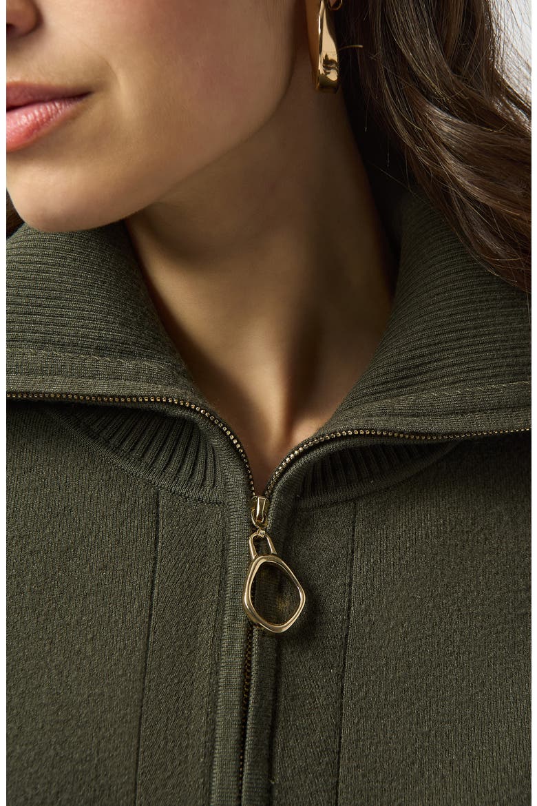 Quarter-Zip Stand Collar Sweater, Alternate, color, AVOCADO