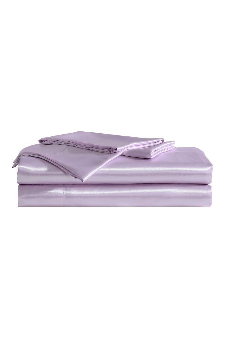 Solid Satin Sheet Set, Main, color, LT-PASTEL PURPLE