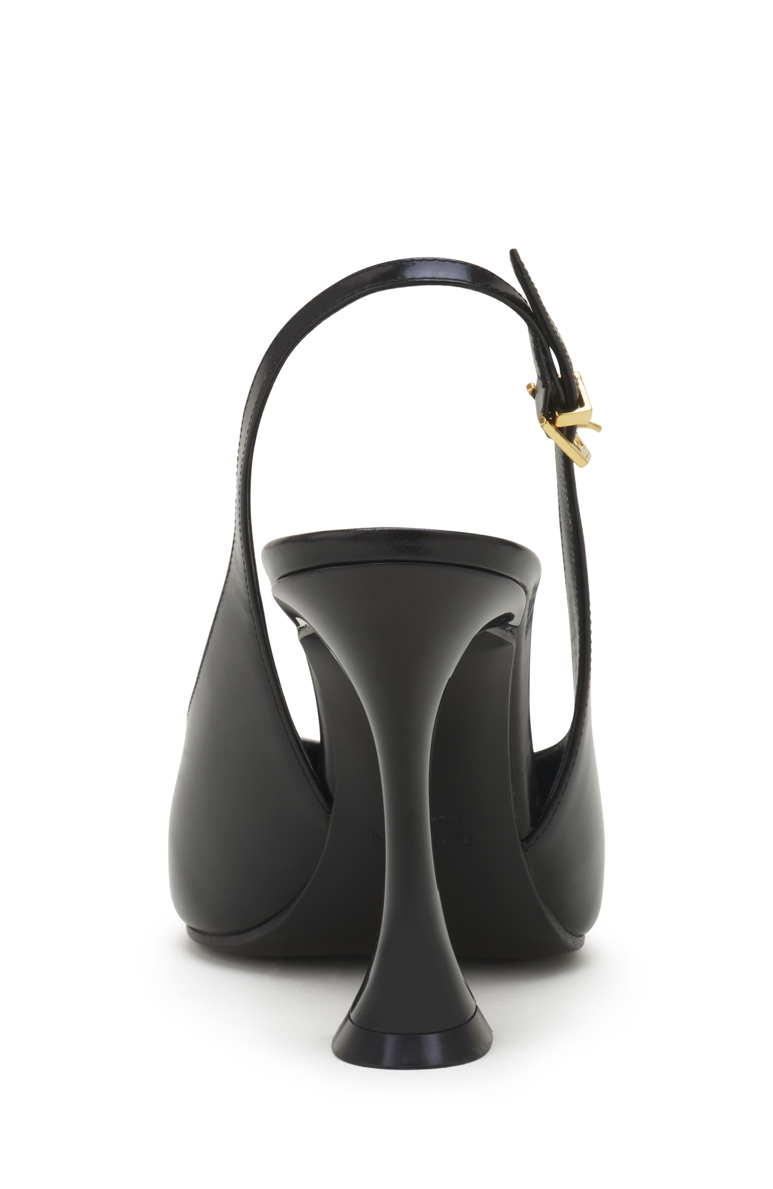 Serenade Slingback In Leather, Alternate, color, Black/White