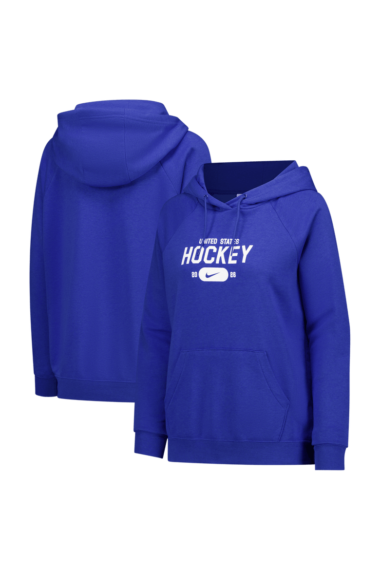 Women's Nike Royal US Hockey Varsity Raglan Tri-Blend Hoodie, Alternate, color, Royal