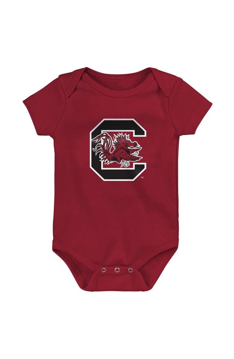 Outerstuff Infant Garnet/Black/Heathered Gray South Carolina Gamecocks 3-Pack Game On Bodysuit Set, Alternate, color,
