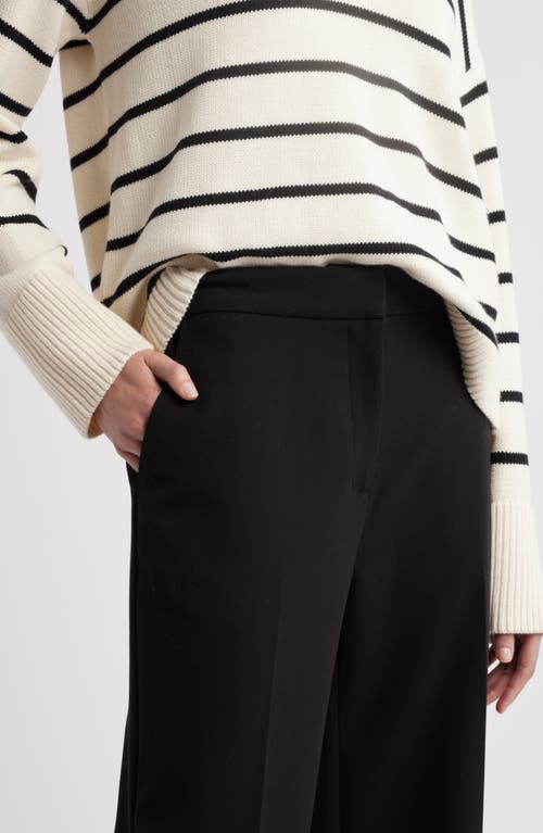 Nordstrom Flat Front Wide Leg Pants In Black