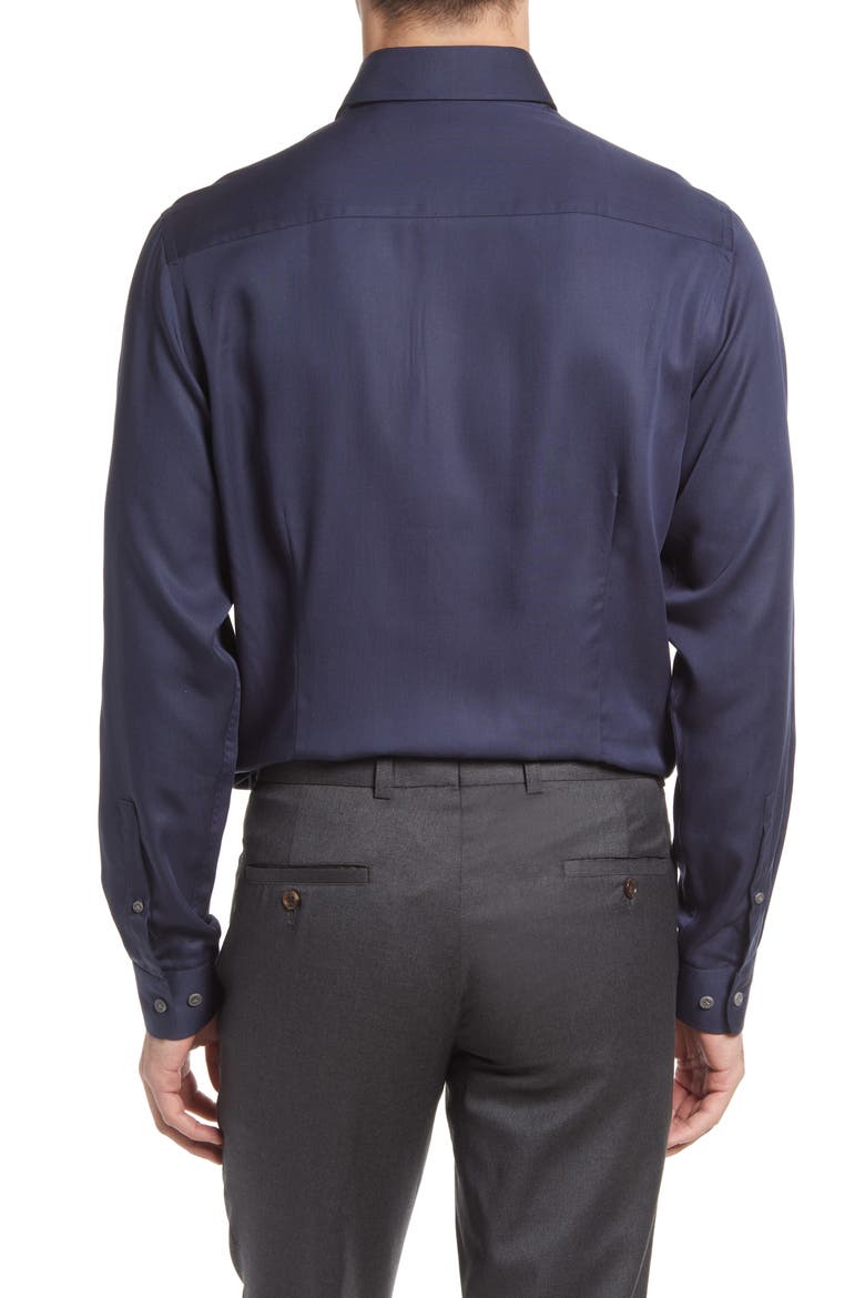 Chambray Button-Up Shirt, Alternate, color, NAVY