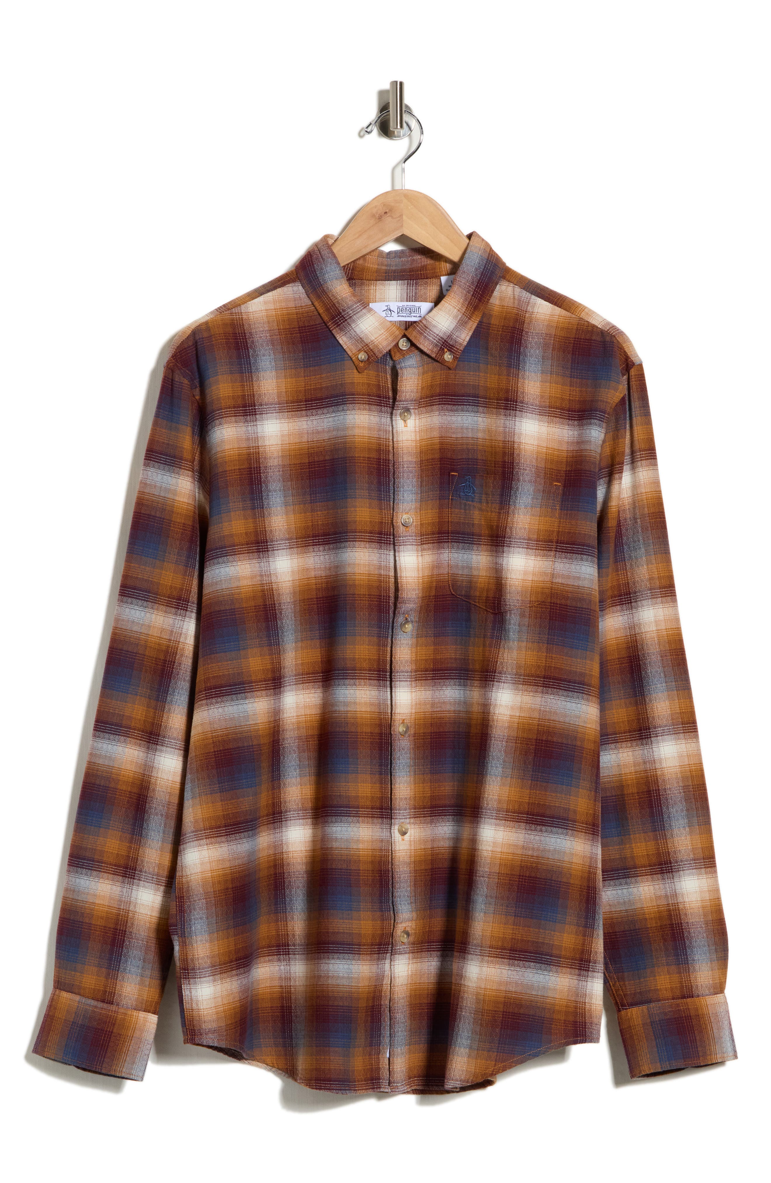 Lightweight Brushed Cotton Dobby Button-Down Shirt