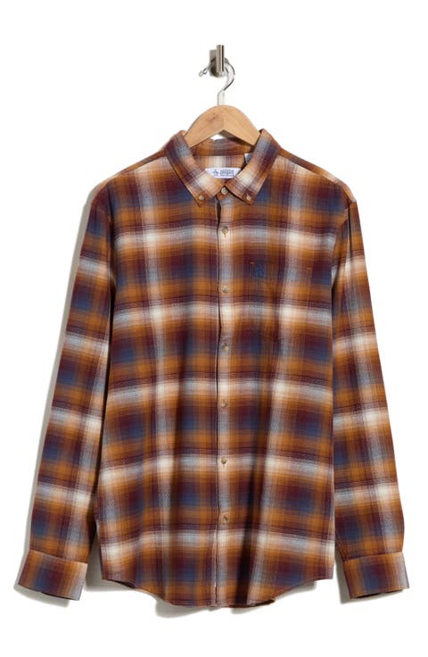 Lightweight Brushed Cotton Dobby Button-Down Shirt