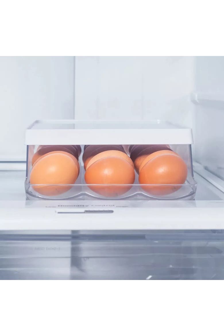 Rolling Clear Stackable Egg Holder Organizer, Alternate, color, Clear/White