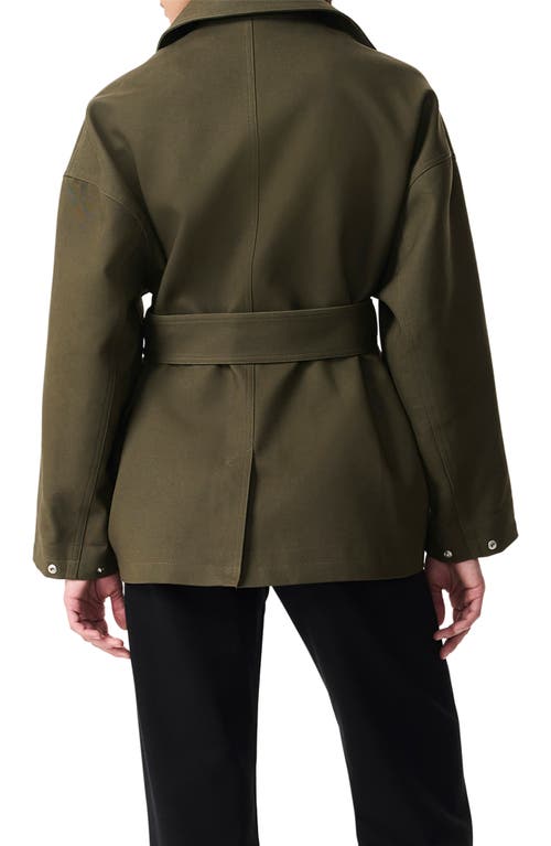 Rag & Bone Rue Belted Cotton Jacket In Army Green