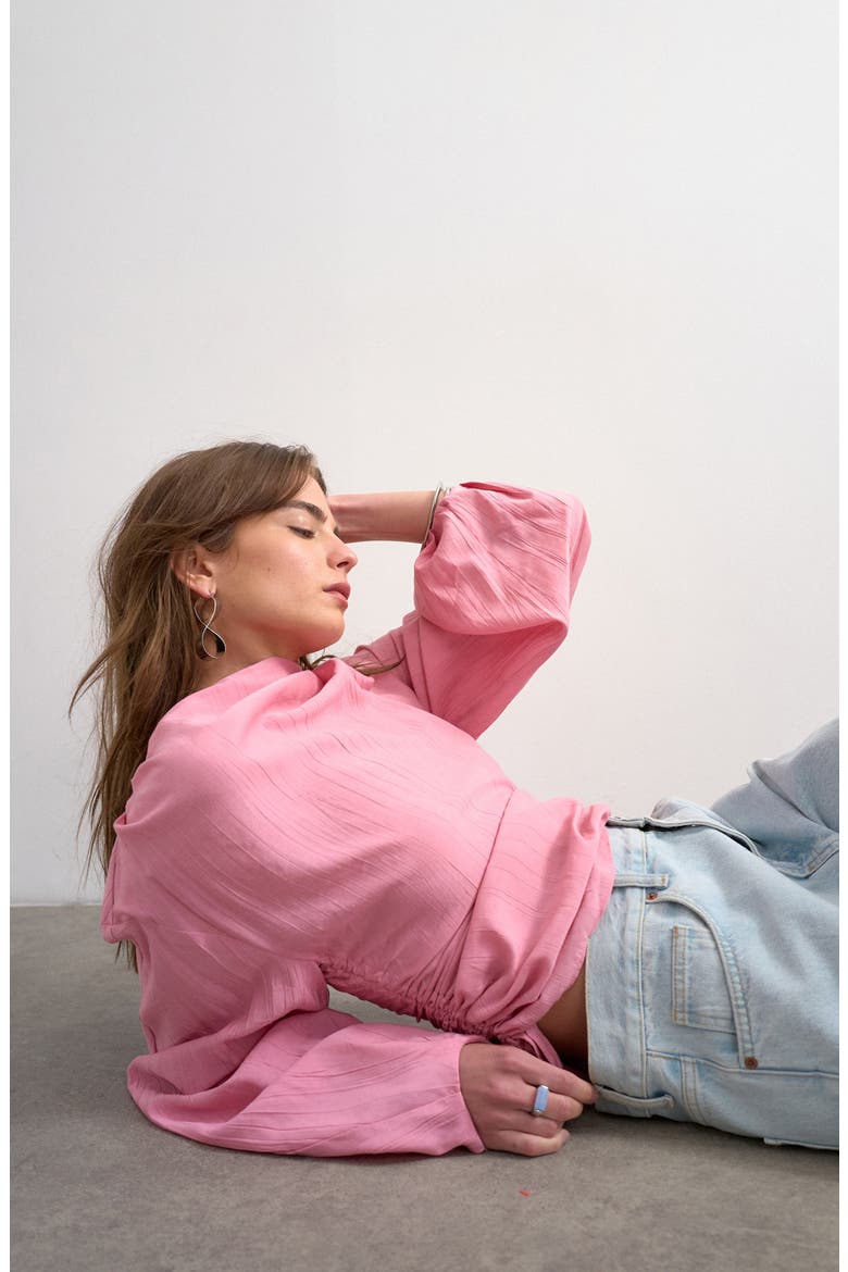 Cinched Side Tie Top, Alternate, color, LIGHT PINK