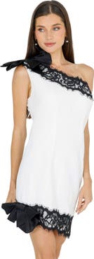 AKALIA Zeena One Shoulder Lace Mini Dress