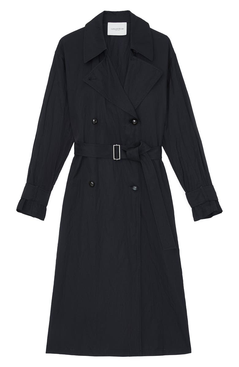 Lafayette 148 New York Blake Crinkle Trench Coat, Alternate, color, 