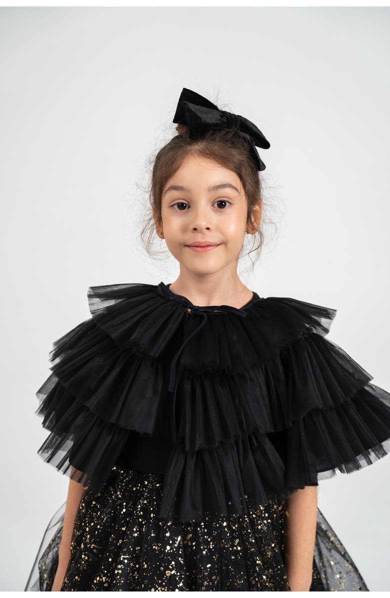 Mini Celebrities Blair Tulle Dress Set, Alternate, color, Black Sparkle