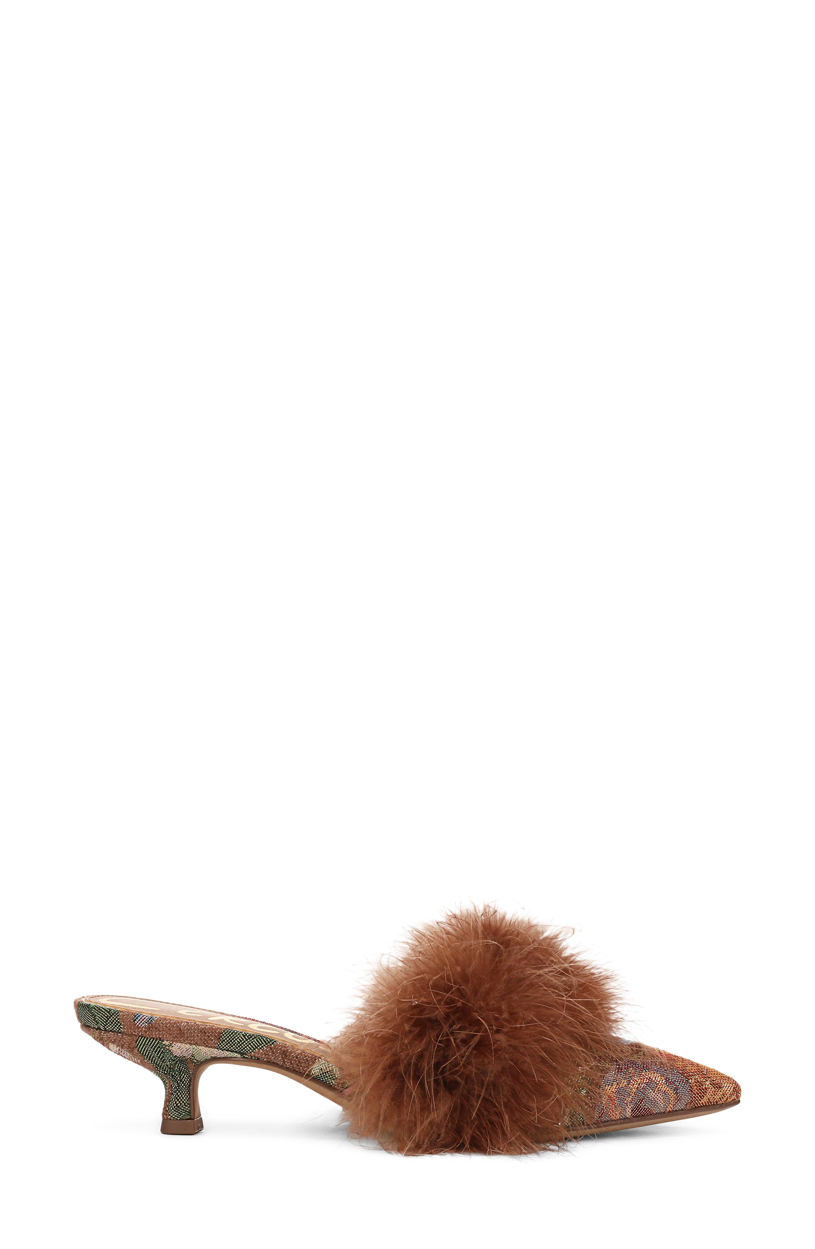 Gemma Fluff Mule, Alternate, color, BERRY BLUSH MULTI