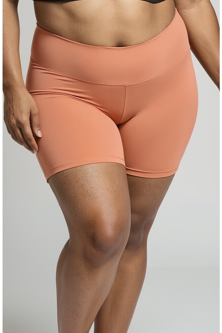 Plus Size Mid-Thigh Swim Shorts, Main, color, Rust