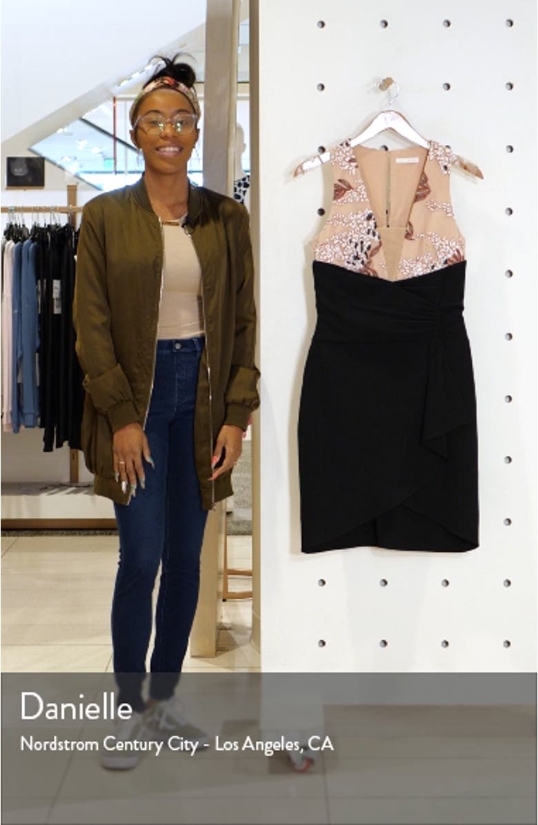 Floral Bodice Ruffle Sheath Dress, sales video thumbnail