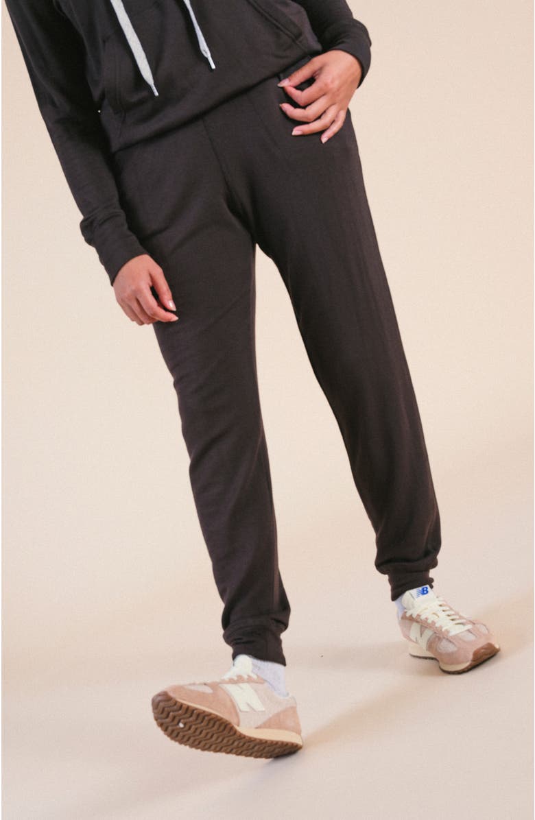 POPLINEN Agnes Modal Jogger Pant, Alternate, color, Dark Chocolate