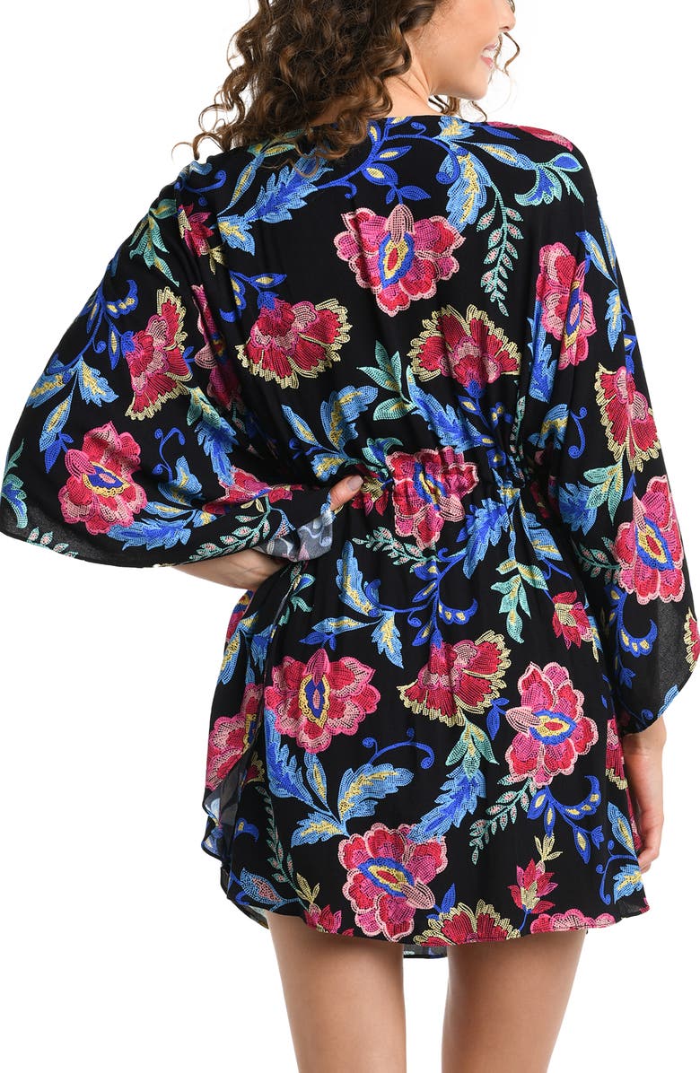 La Blanca Midnight V-Neck Cover-Up Dress, Alternate, color,