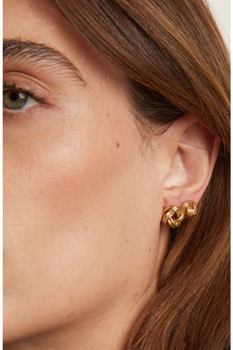 Gold Knot Stud Earrings, Alternate, color, 14k Yellow Gold