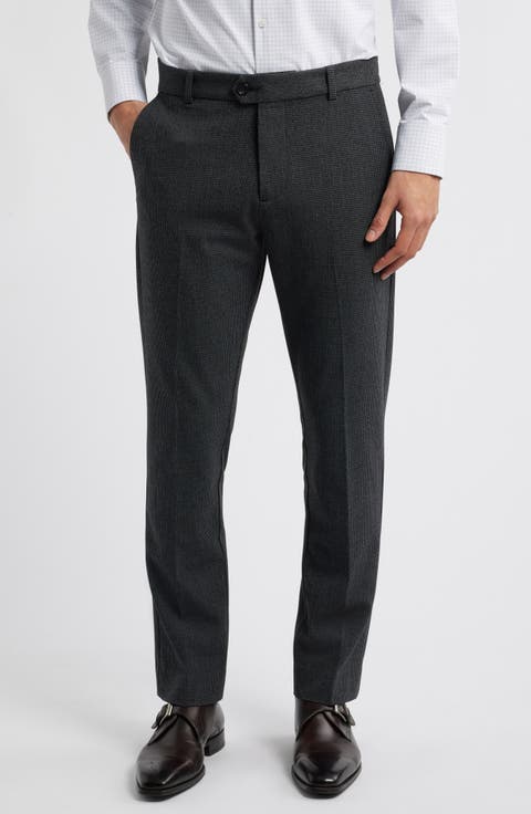 Watson Microcheck Wrinkle Resistant Stretch Flannel Dress Pants
