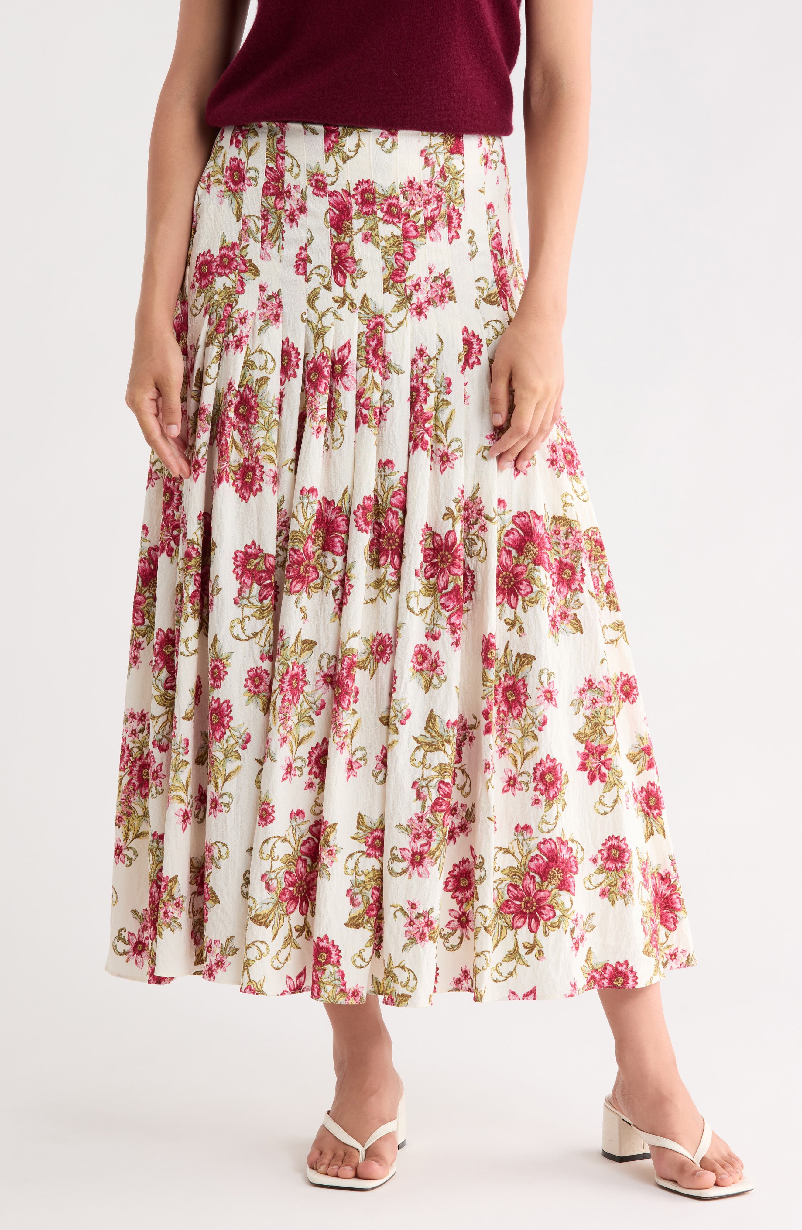 Gathered Midi Skirt