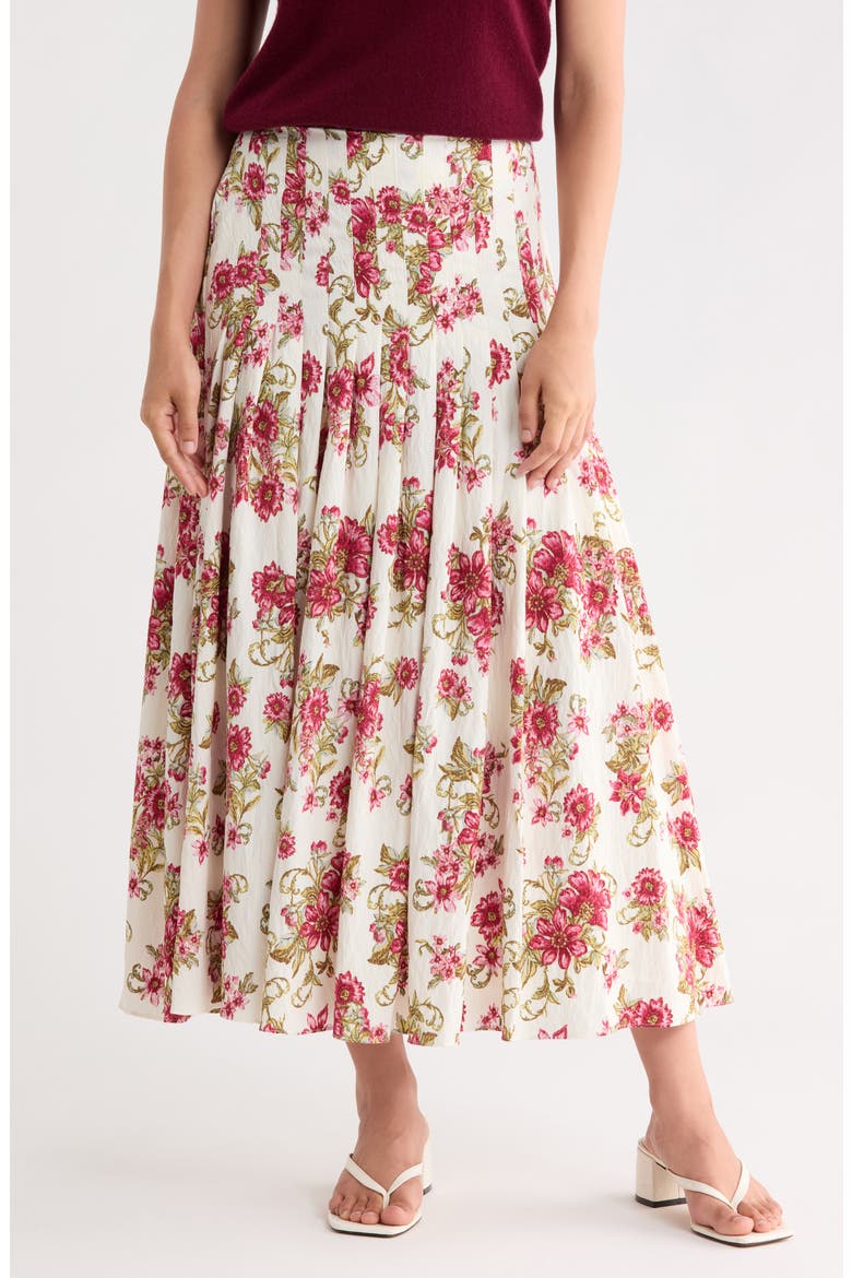 Gathered Midi Skirt, Main, color, CHAI TEA