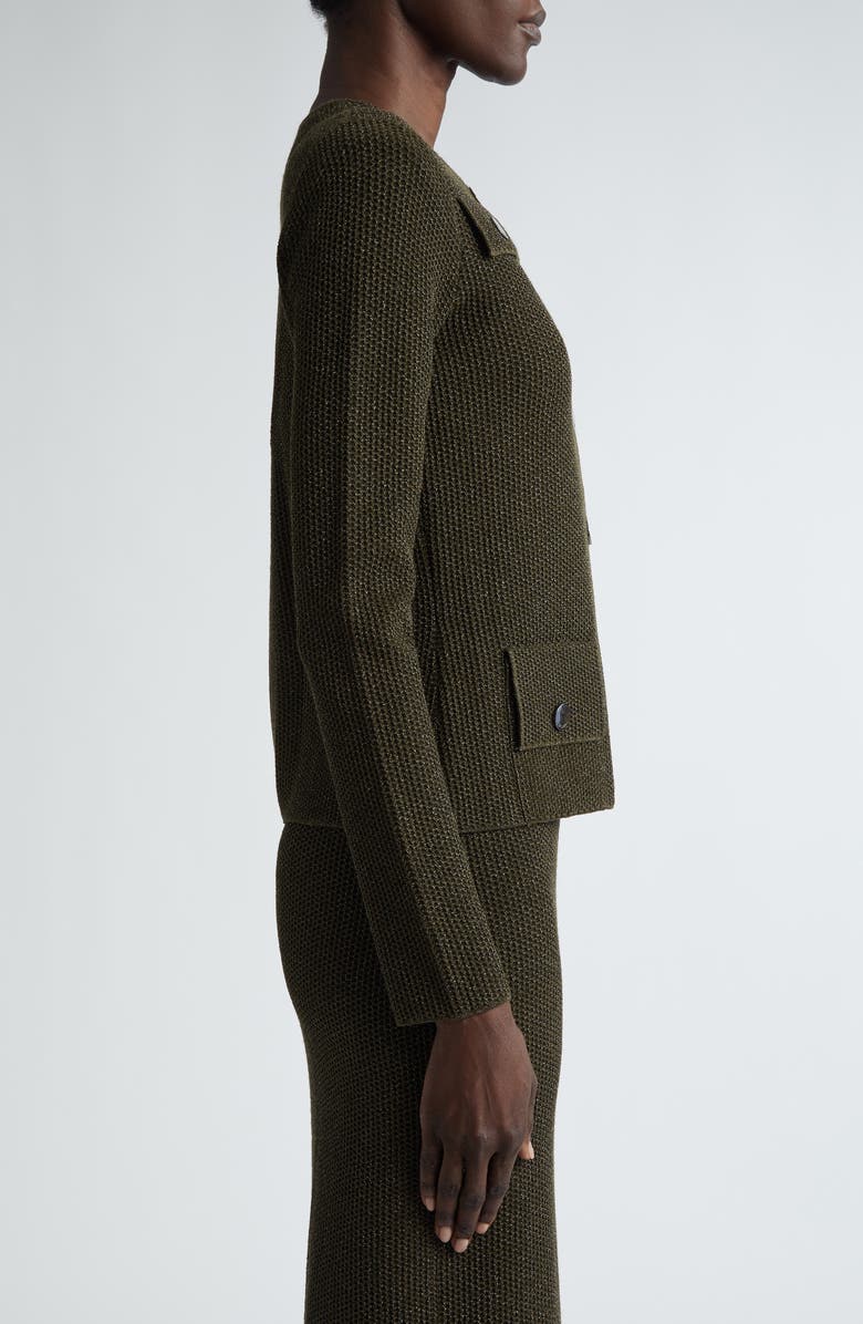 St. John Collection Two-Layer Stretch Mesh Crop Jacket, Alternate, color,