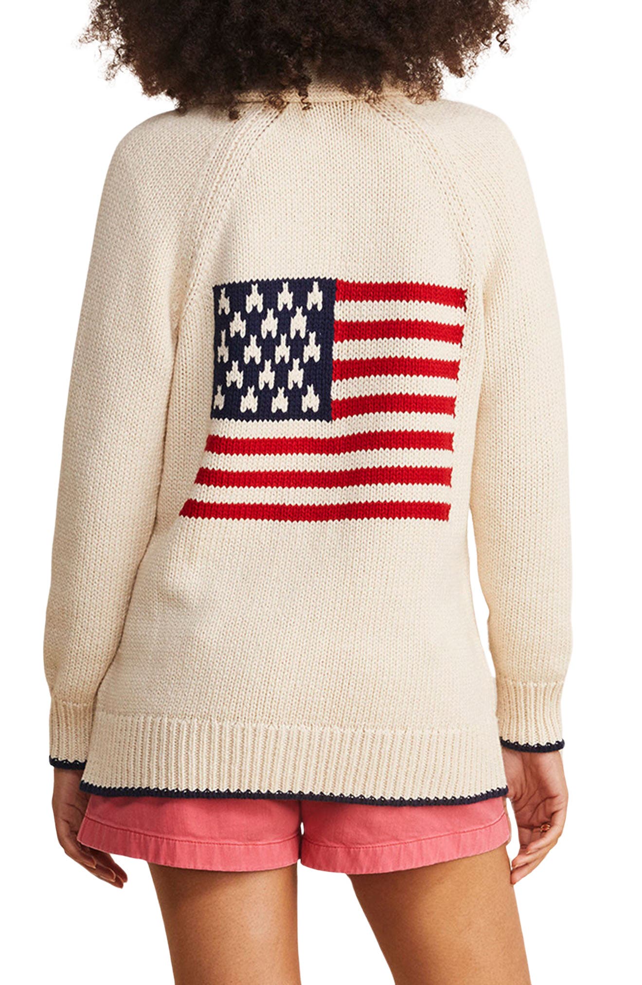vineyard vines Flag Intarsia Shawl Collar Merino Wool & Cotton Cardigan ...