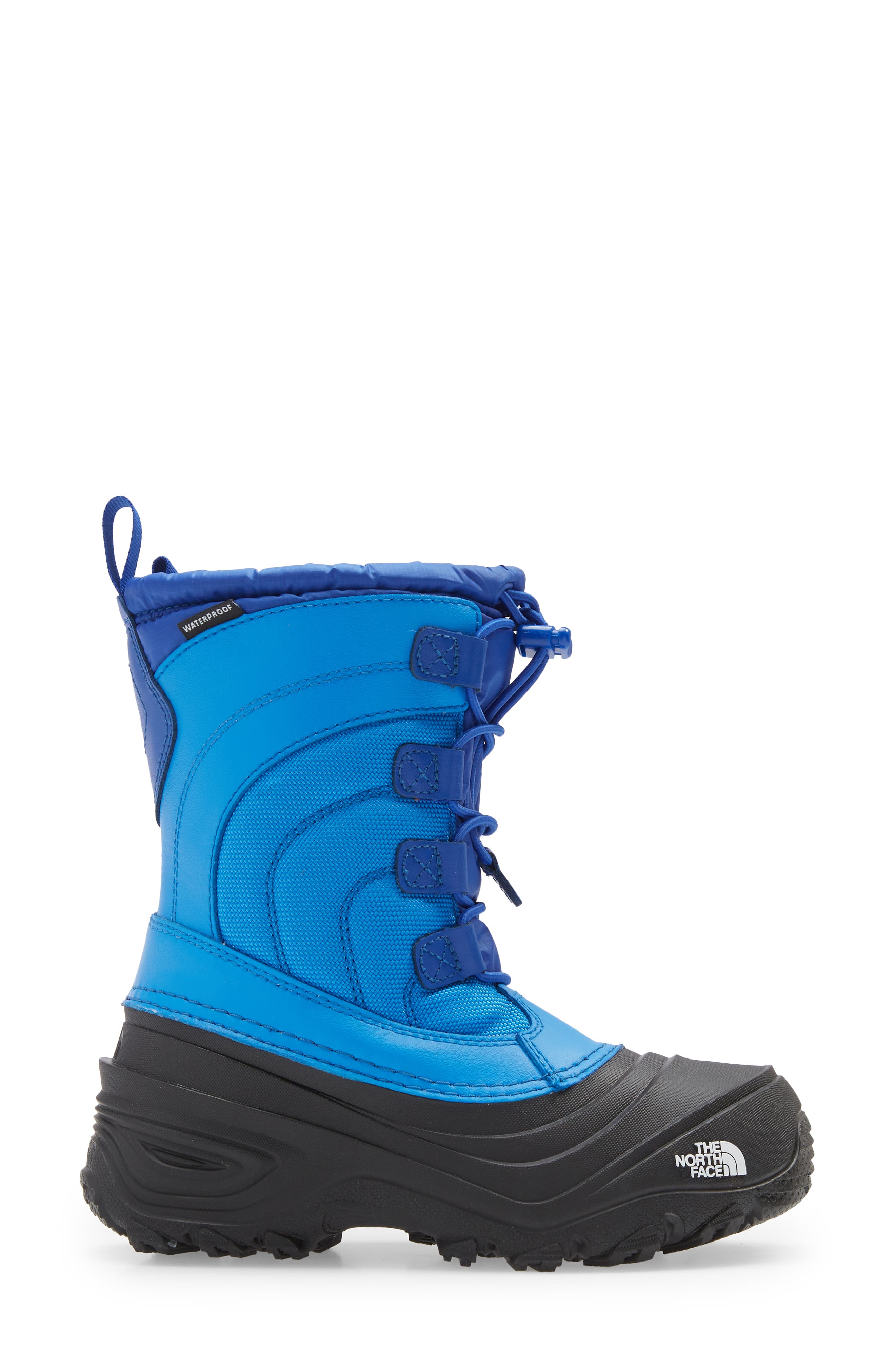 'Alpenglow IV' Bungee Lace Waterproof Boot, Alternate, color, HERO BLUE/ TNF BLACK