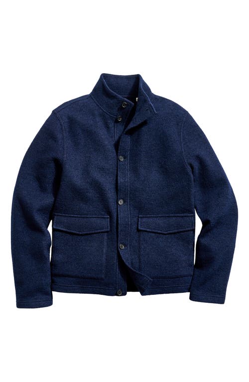 Billy Reid Garrett Stand Collar Wool & Cotton Jacket In Blue